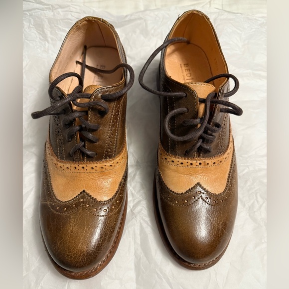BED|STU Shoes - BED|STU Two-Tone Brown and Tan Oxfords